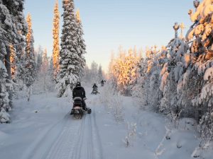 Polarlichtzauber-Lappland-Schneemobilreise